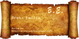 Bretz Emília névjegykártya